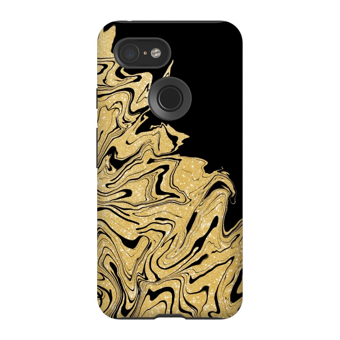 Pixel 3 StrongFit Gold marble by Jms