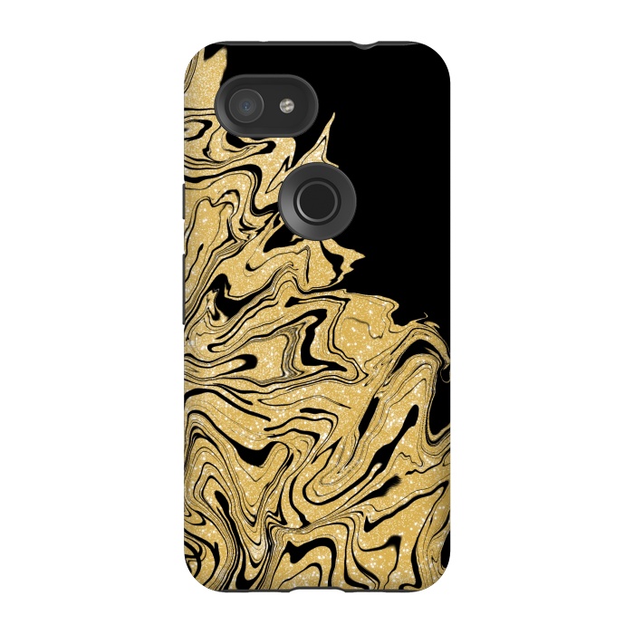 Pixel 3A StrongFit Gold marble by Jms