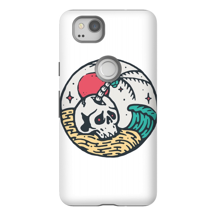 Pixel 2 StrongFit Skull and Beach by Afif Quilimo