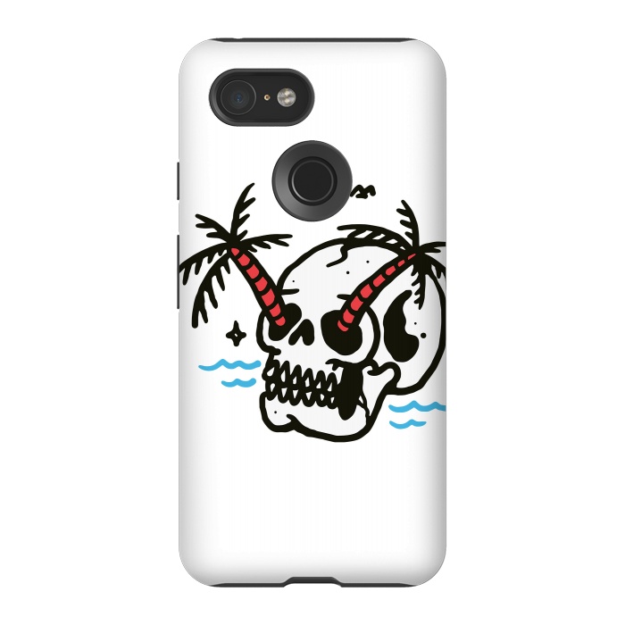 Pixel 3 StrongFit Skull Coconut Trees by Afif Quilimo