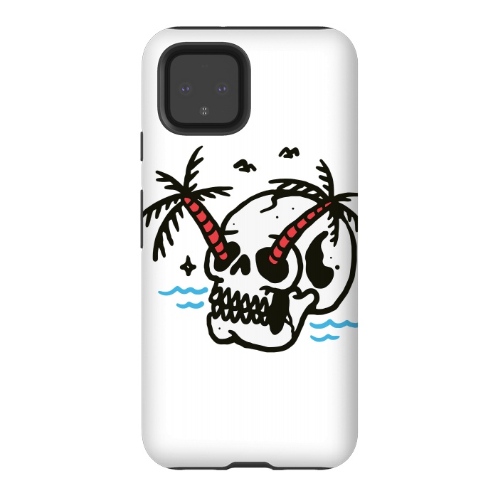 Pixel 4 StrongFit Skull Coconut Trees by Afif Quilimo