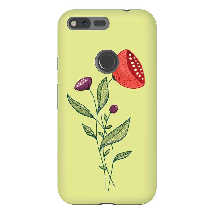 Pixel XL StrongFit Spring Flowers Abstract Botanical Line Art by Boriana Giormova