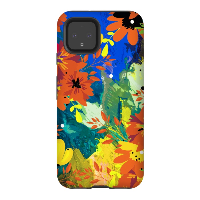 Pixel 4 StrongFit Yellow foresf flowers by Josie