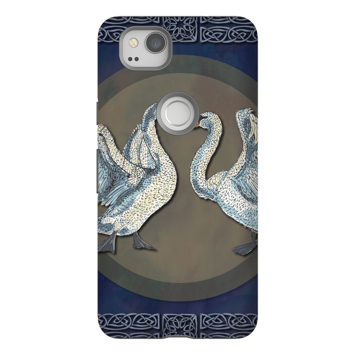 Pixel 2 StrongFit Dancing Swans by Lotti Brown