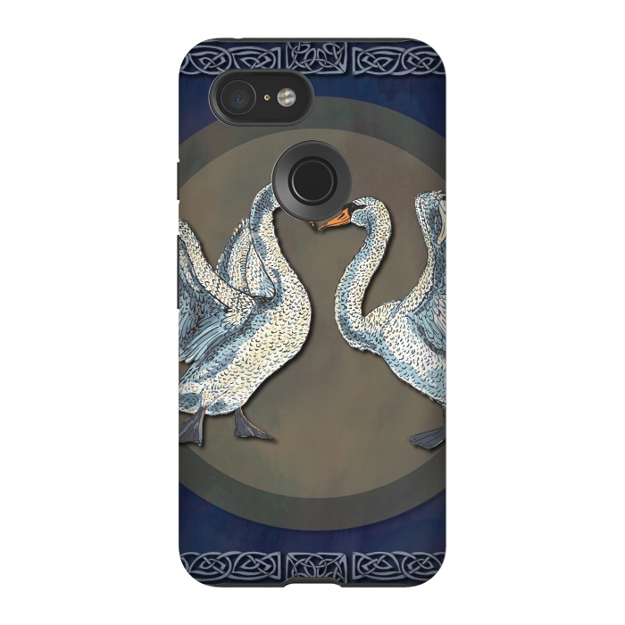 Pixel 3 StrongFit Dancing Swans by Lotti Brown
