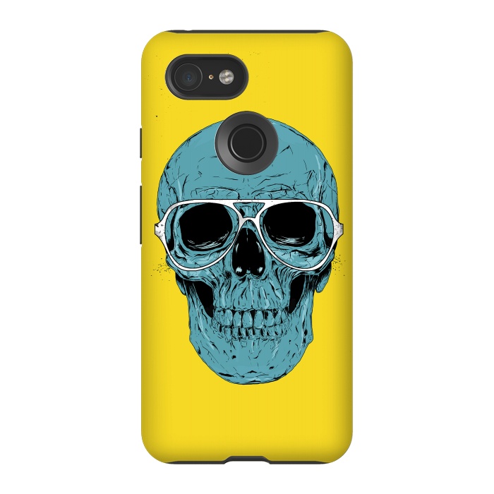 Pixel 3 StrongFit Blue skull by Balazs Solti