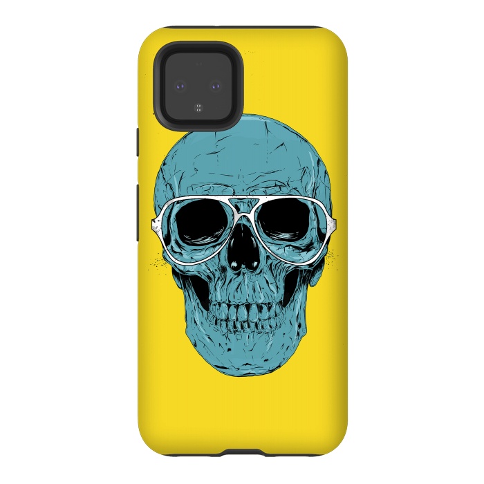 Pixel 4 StrongFit Blue skull by Balazs Solti