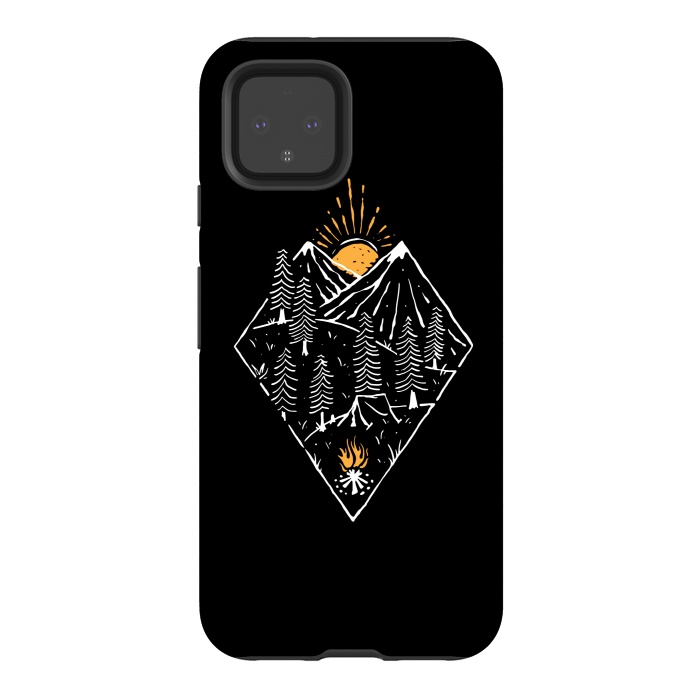 Pixel 4 StrongFit Camping Fire by Afif Quilimo