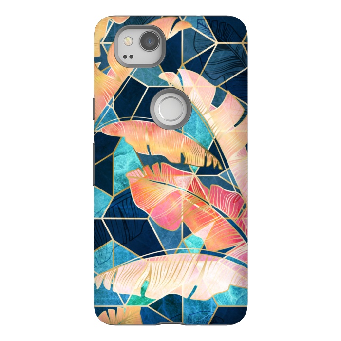 Pixel 2 StrongFit Marbled Topical Sunset by gingerlique