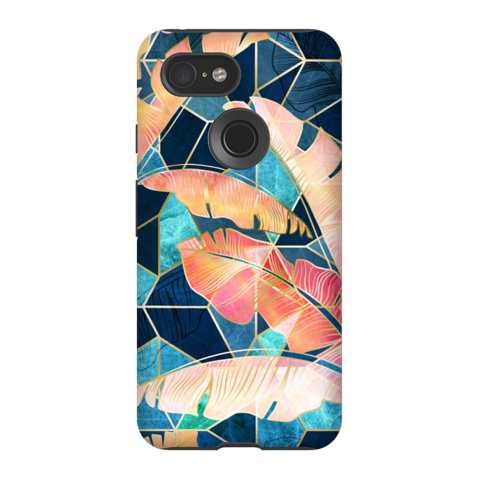 Pixel 3 StrongFit Marbled Topical Sunset by gingerlique