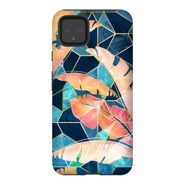 Pixel 4XL StrongFit Marbled Topical Sunset by gingerlique