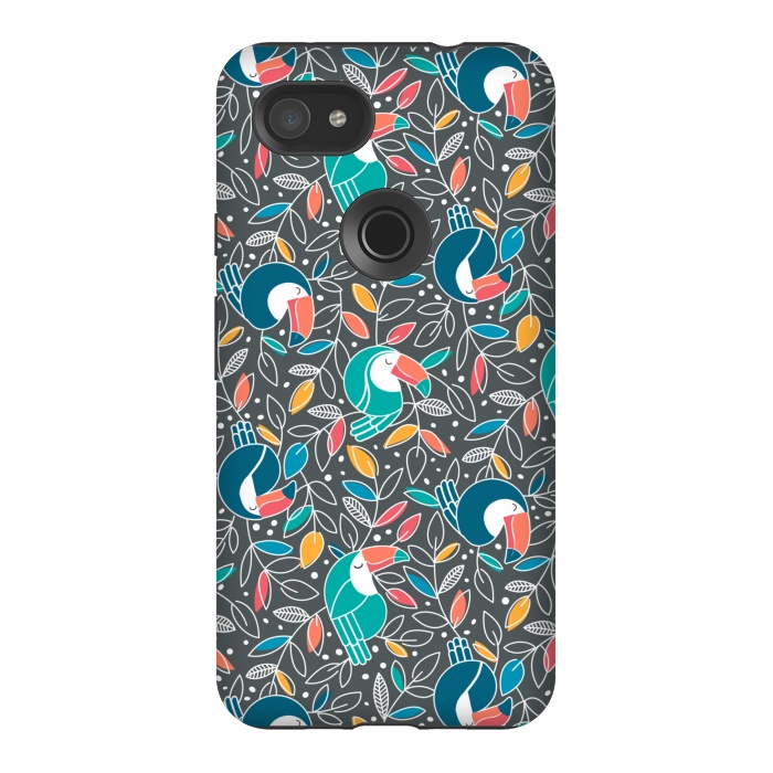 Pixel 3AXL StrongFit Tossed Toucan by gingerlique