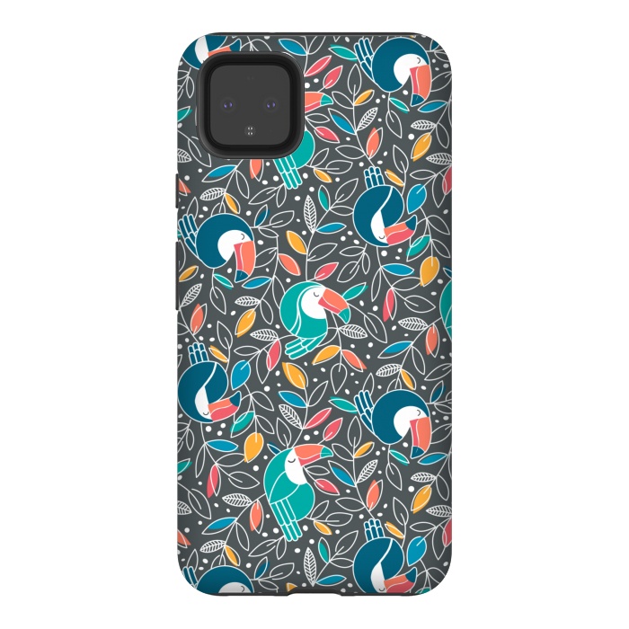 Pixel 4XL StrongFit Tossed Toucan by gingerlique