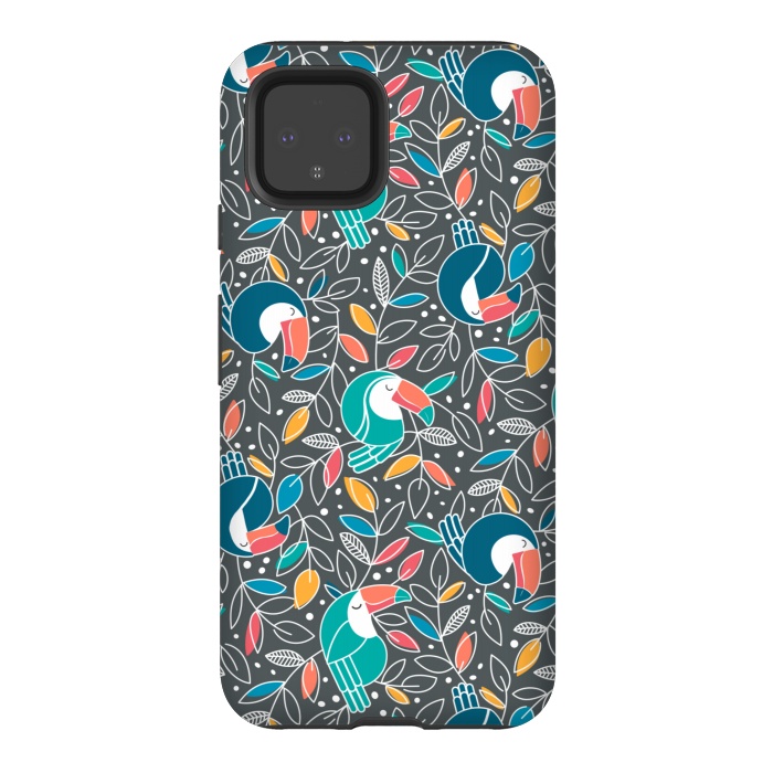 Pixel 4 StrongFit Tossed Toucan by gingerlique