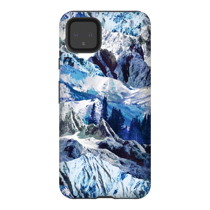 Pixel 4XL StrongFit Blue mountains landscape art by Oana 