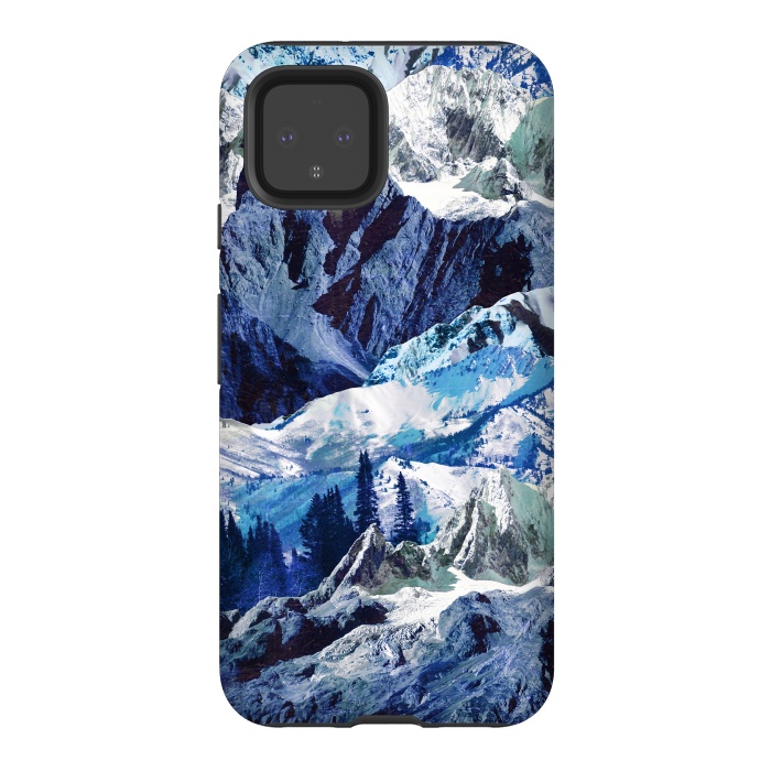Pixel 4 StrongFit Blue mountains landscape art by Oana 