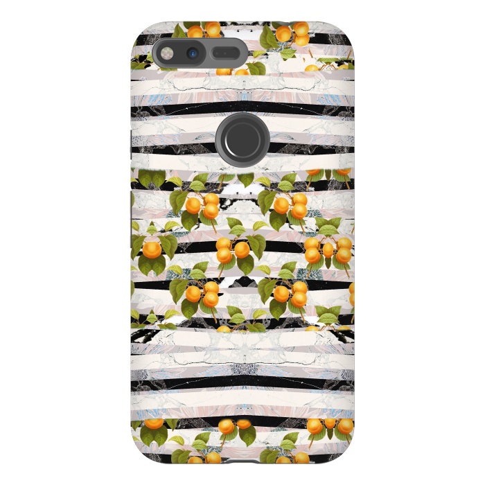 Pixel XL StrongFit Colorful peaches and marble stripes by Oana 