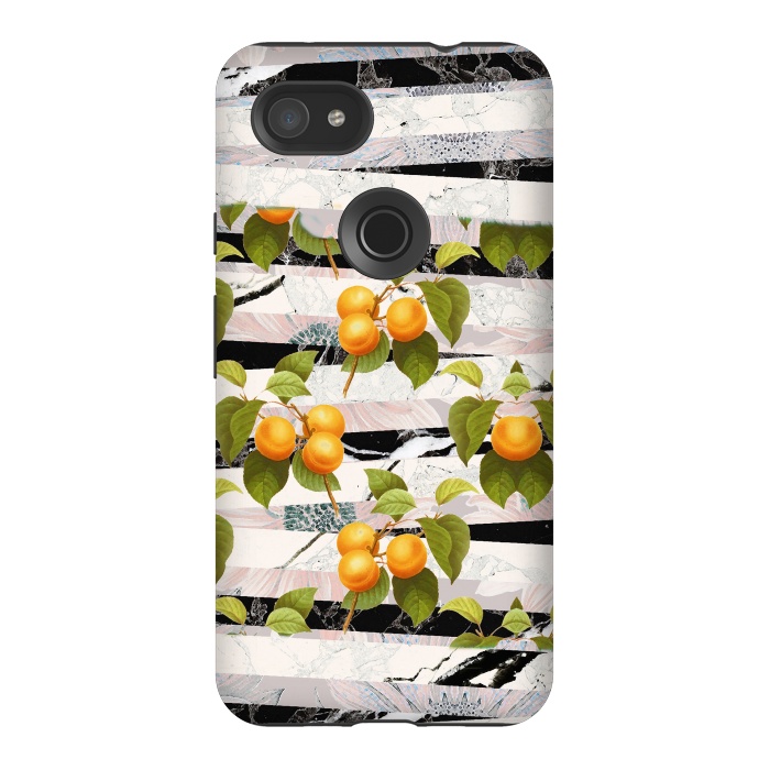 Pixel 3AXL StrongFit Colorful peaches and marble stripes by Oana 