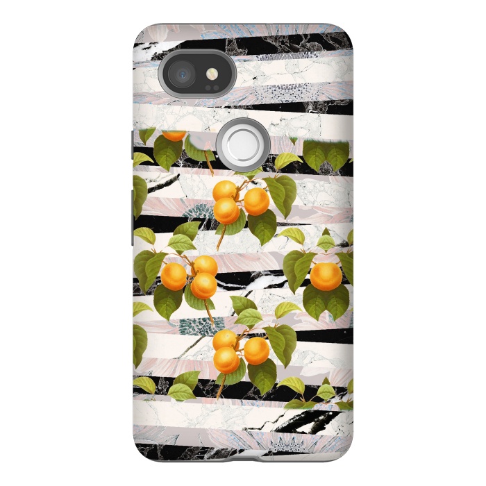 Pixel 2XL StrongFit Colorful peaches and marble stripes by Oana 