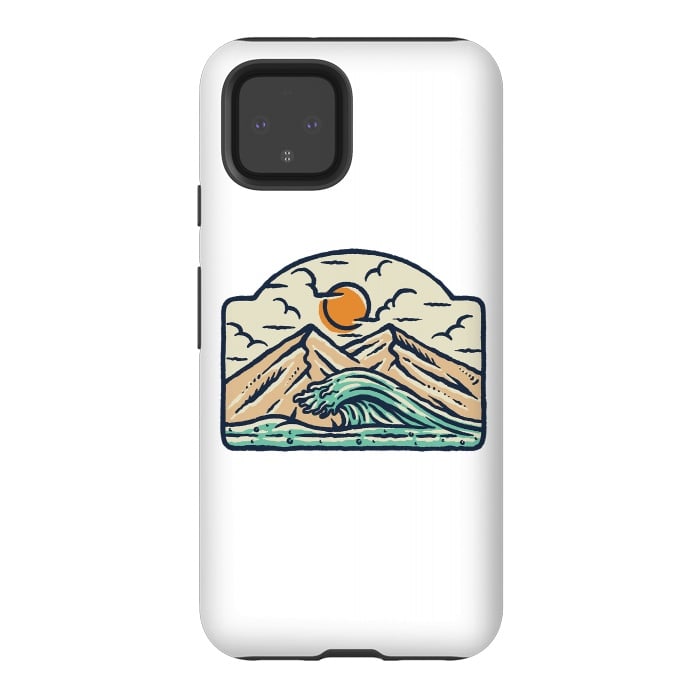 Pixel 4 StrongFit Mountain and Wave by Afif Quilimo
