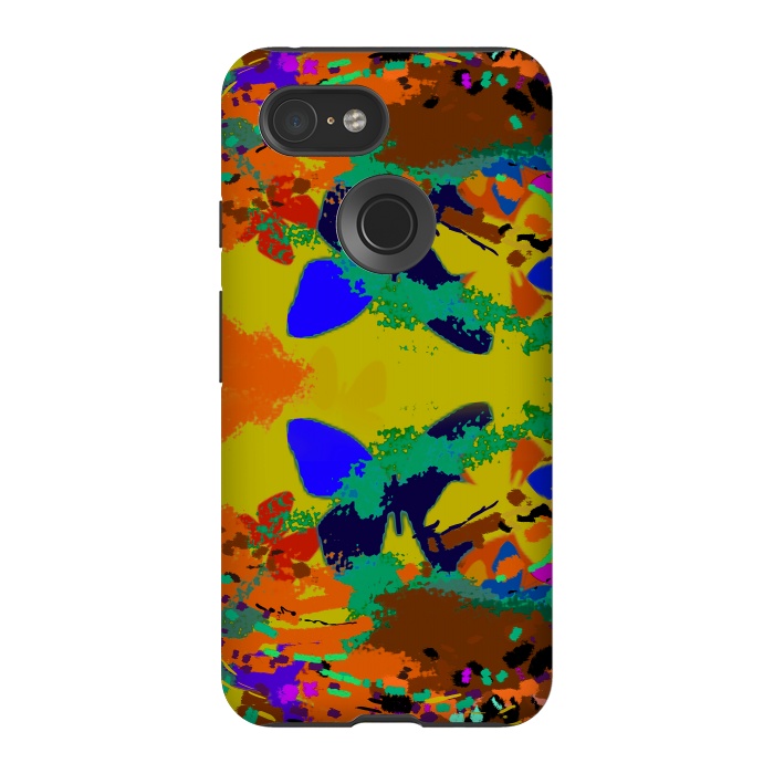 Pixel 3 StrongFit Abstract butterfly digital art design by Josie