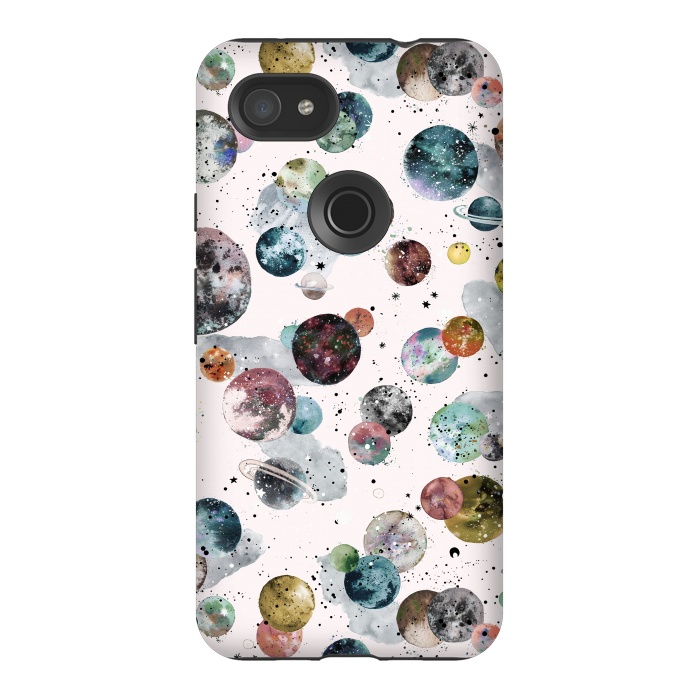 Pixel 3AXL StrongFit Cosmic Planets and Constellations Multicolored by Ninola Design