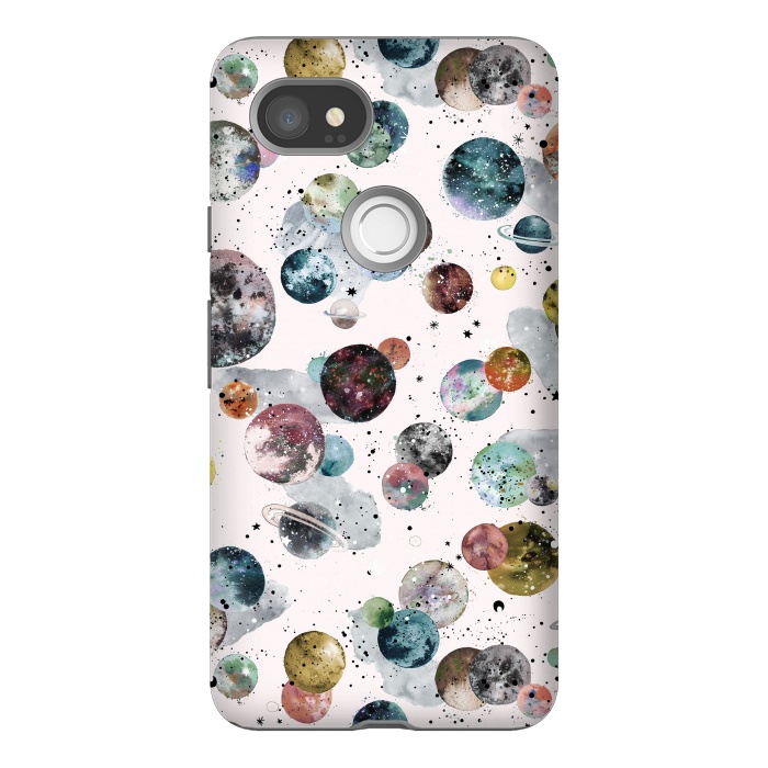 Pixel 2XL StrongFit Cosmic Planets and Constellations Multicolored by Ninola Design