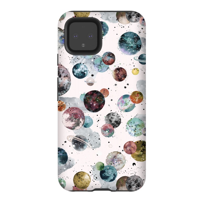 Pixel 4 StrongFit Cosmic Planets and Constellations Multicolored by Ninola Design