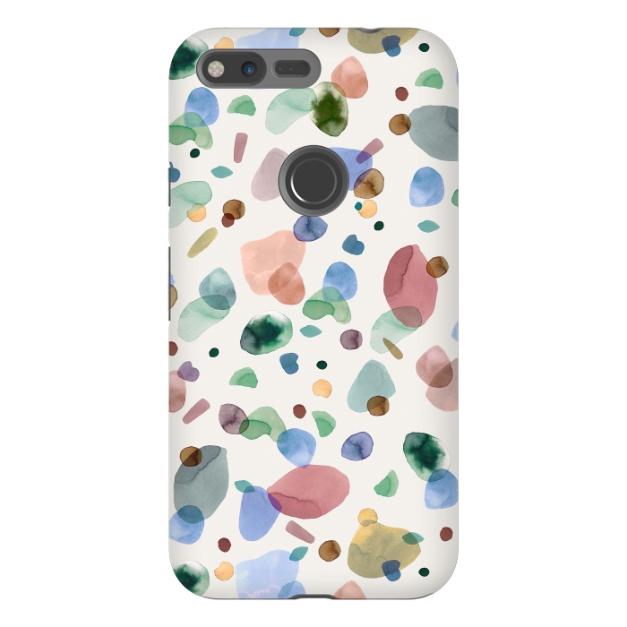 Pixel XL StrongFit Pebbles Terrazo Rounded Memphis Multicolored by Ninola Design
