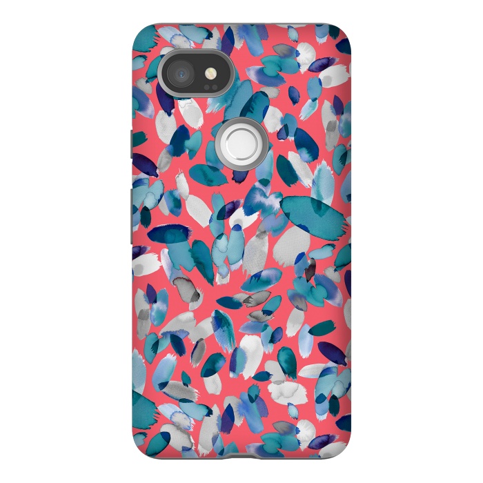 Pixel 2XL StrongFit Abstract Petal Stains Colorful Red Blue by Ninola Design