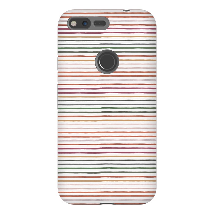 Pixel XL StrongFit Marker Stripes and Lines Orange Green by Ninola Design