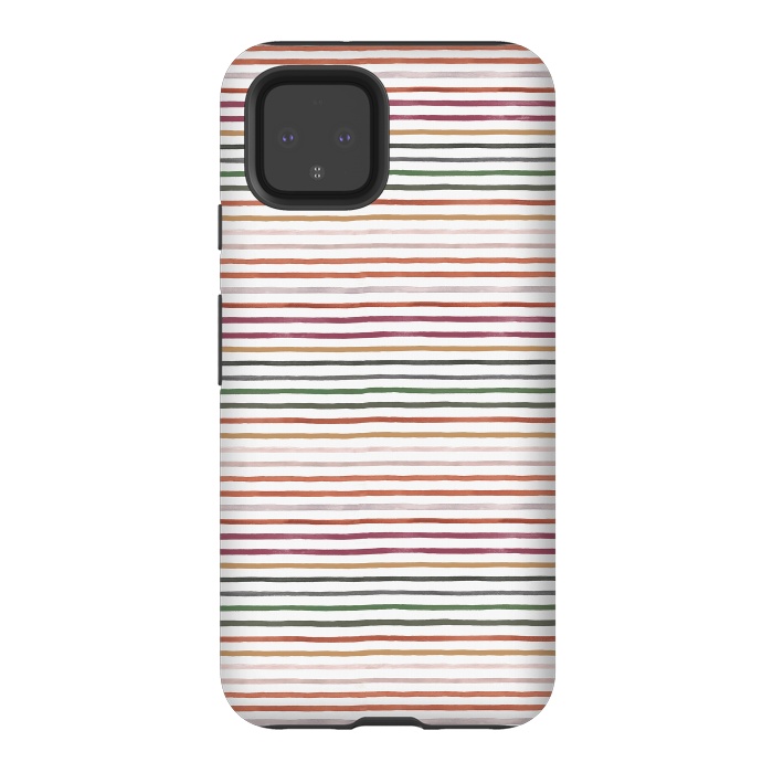 Pixel 4 StrongFit Marker Stripes and Lines Orange Green by Ninola Design