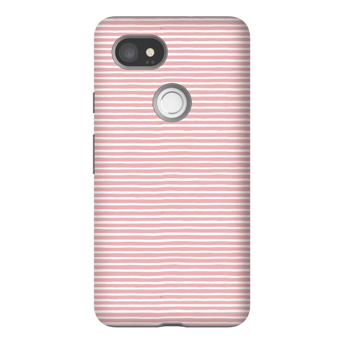 Pixel 2XL StrongFit Pink Gum Lines and Stripes by Ninola Design