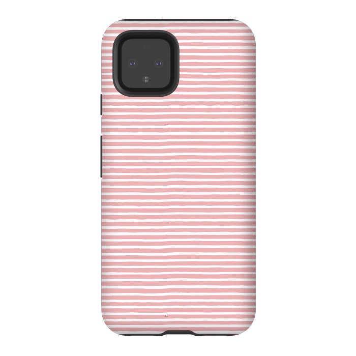 Pixel 4 StrongFit Pink Gum Lines and Stripes by Ninola Design