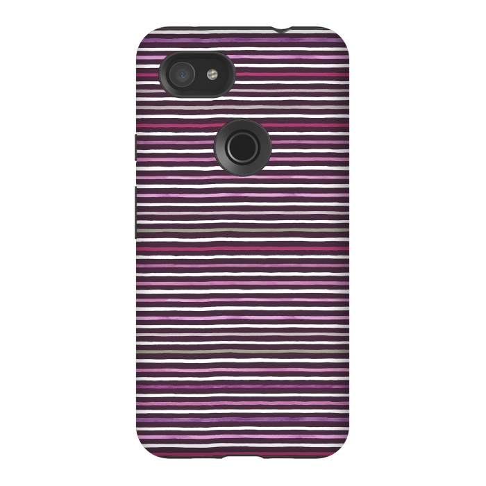 Pixel 3AXL StrongFit Marker Stripes Lines Purple Dark Pink by Ninola Design