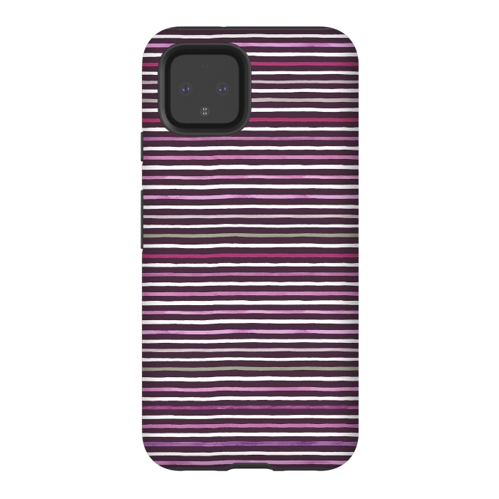 Pixel 4 StrongFit Marker Stripes Lines Purple Dark Pink by Ninola Design
