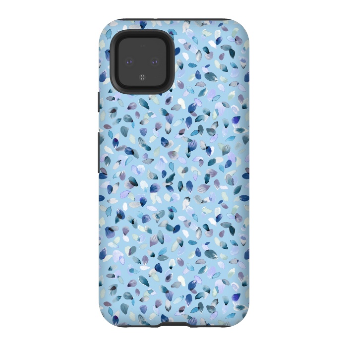 Pixel 4 StrongFit Flower Petals Soft Blue by Ninola Design