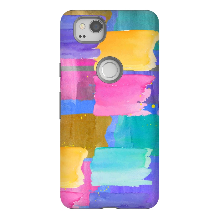 Pixel 2 StrongFit Blue watercolor painting abstract design by Josie