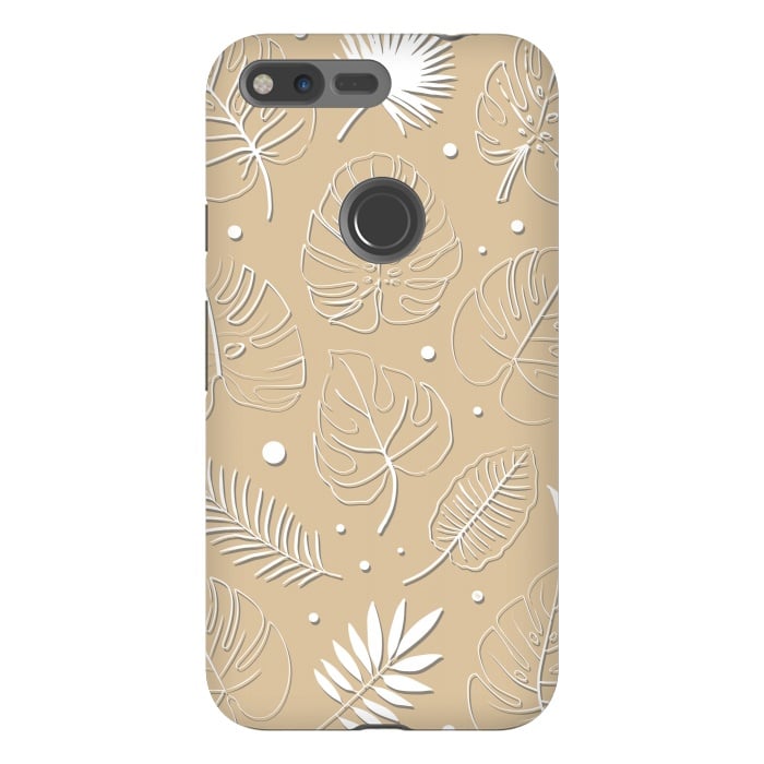 Pixel XL StrongFit Tropical Beige leaves by Martina