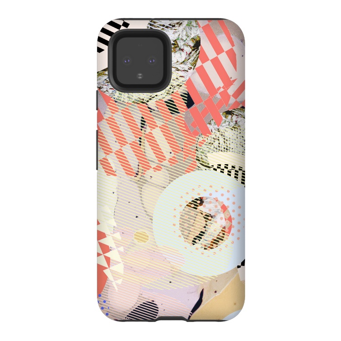 Pixel 4 StrongFit Colorful abstract geometric Memphis art deco by Oana 