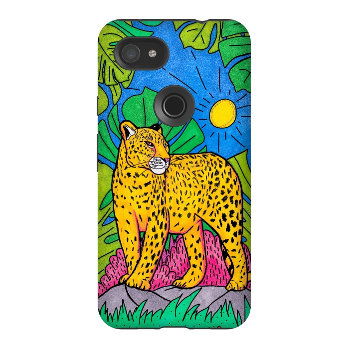 Pixel 3AXL StrongFit Jungle leopard by Steve Wade (Swade)