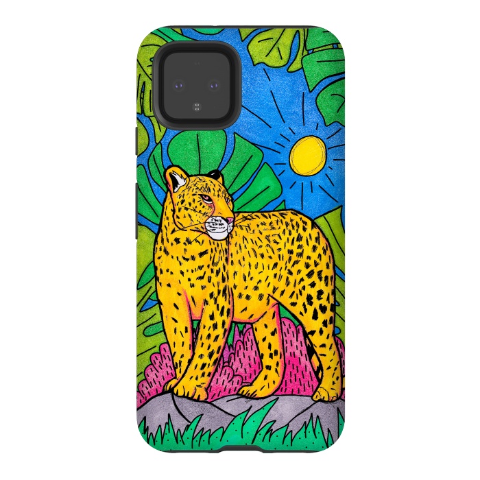 Pixel 4 StrongFit Jungle leopard by Steve Wade (Swade)