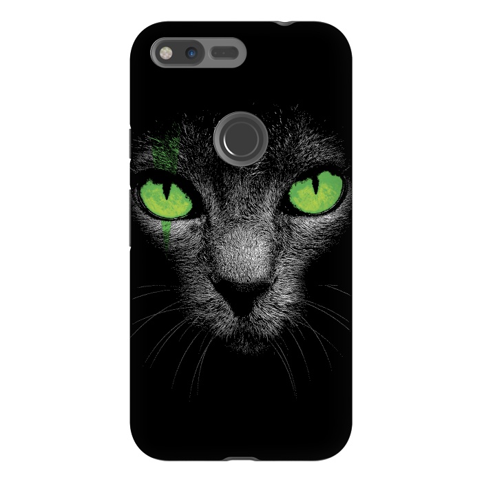 Pixel XL StrongFit Black Cat with Green Eyes by Sitchko