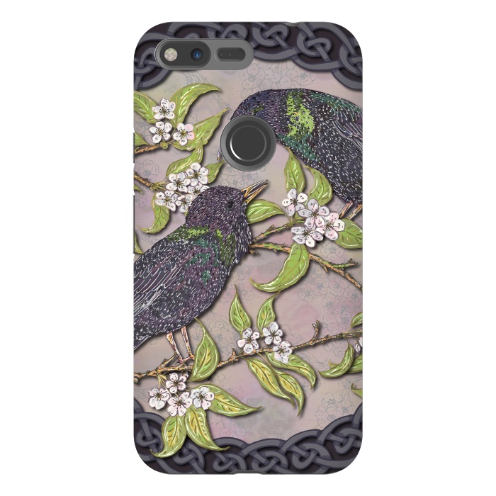 Pixel XL StrongFit Celtic Starlings in Blossom by Lotti Brown