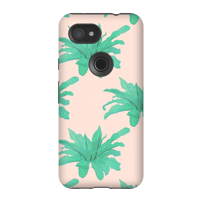 Pixel 3A StrongFit Pretty Watercolor Pink Peach Floral Girly Design by InovArts