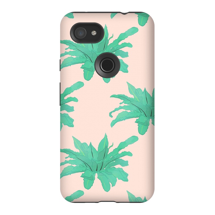 Pixel 3AXL StrongFit Pretty Watercolor Pink Peach Floral Girly Design by InovArts