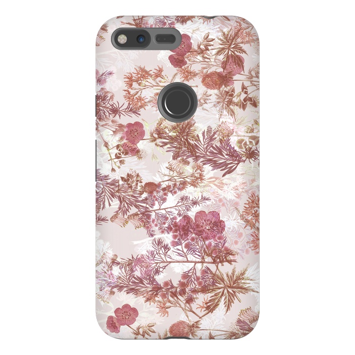 Pixel XL StrongFit Pastel pink botanical flower garden by Oana 