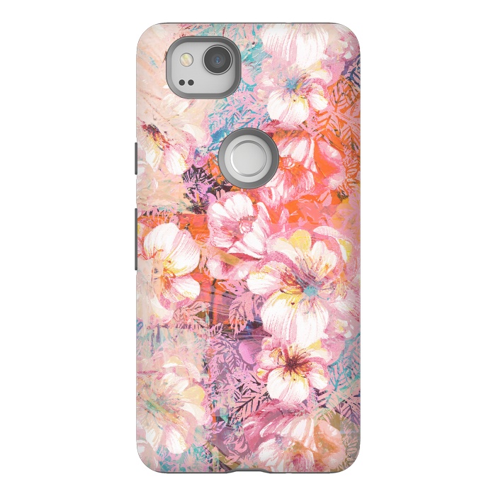 Pixel 2 StrongFit Colorful brushed roses painting by Oana 