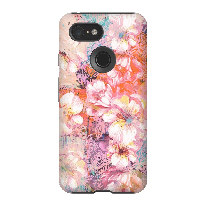 Pixel 3 StrongFit Colorful brushed roses painting by Oana 