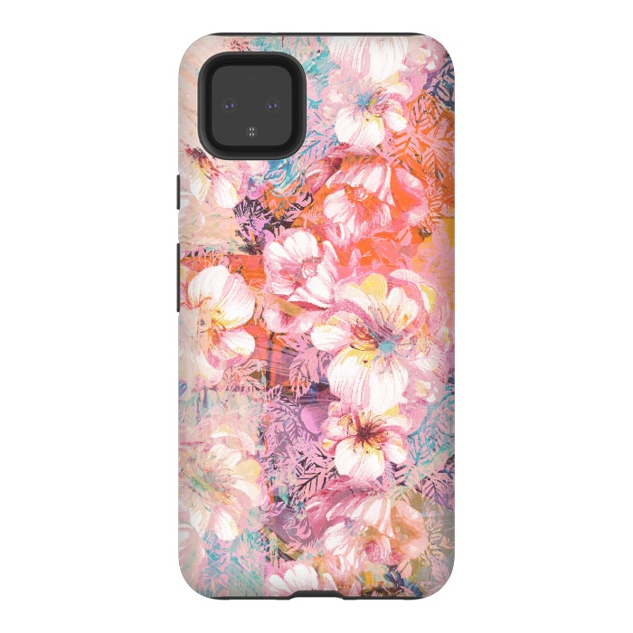 Pixel 4XL StrongFit Colorful brushed roses painting by Oana 
